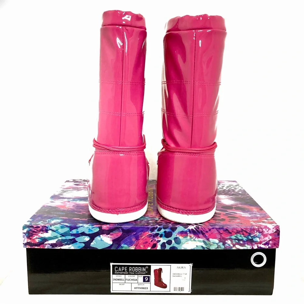 Cape Robbin Pink Snowbell Patent Cold Weather Boots - Size 9 - Picture 5 of 13
